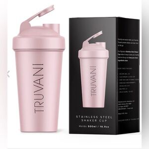 NWT in box Truvani pink protein shaker cup 16oz